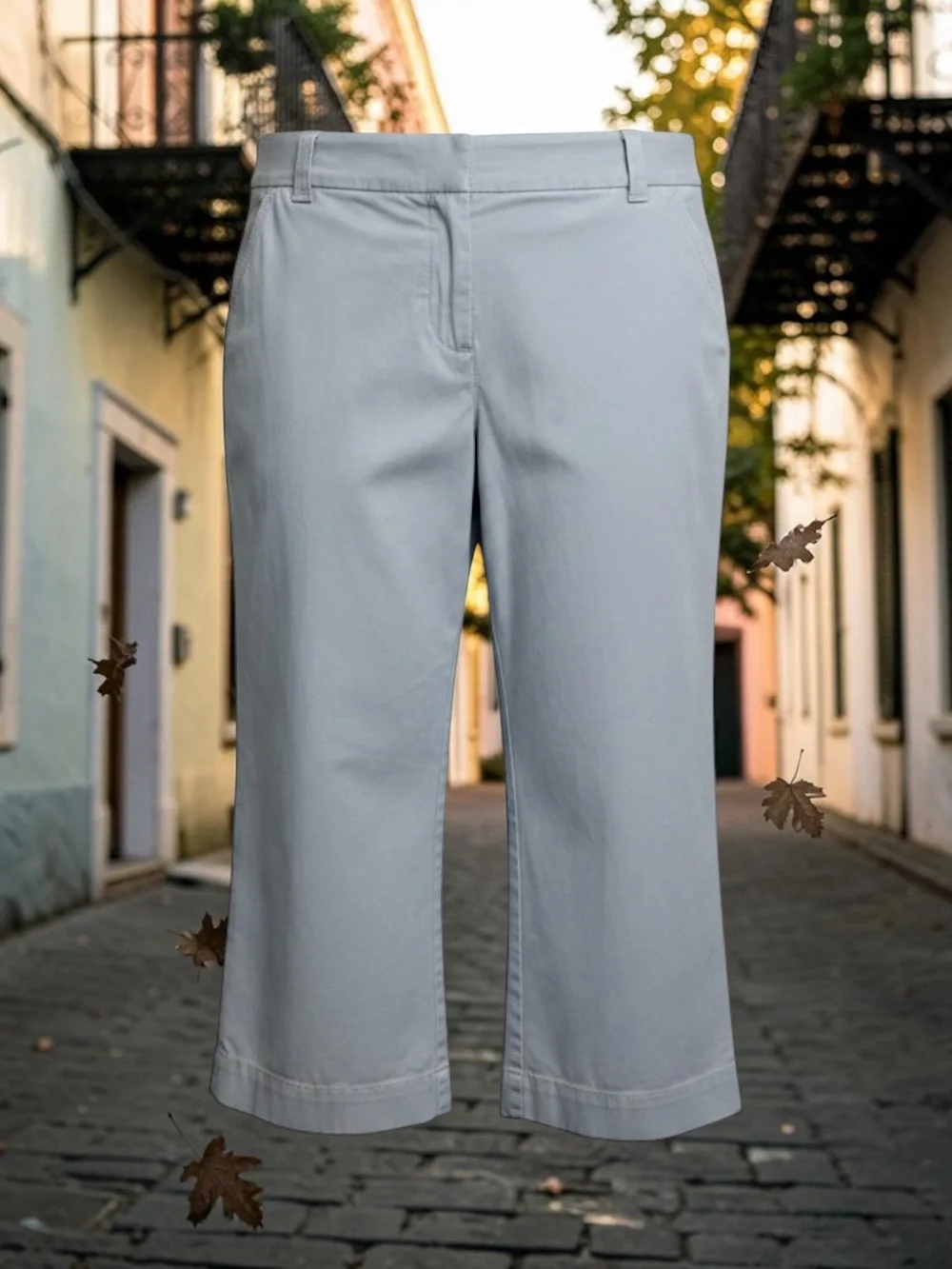 J. Crew Khaki Cropped Wide-Leg Pants